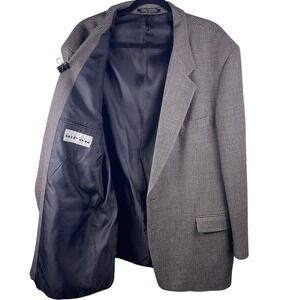 Albert Nippon Men's Wool Houndstooth Blazer‎ Jacket Size L 48 Classic Fit